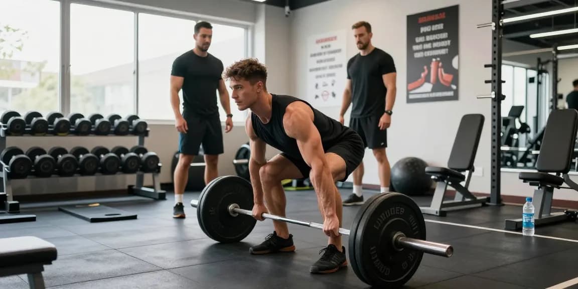 Muscular man training in the gym, showcasing strength and determination at Steroidshop.