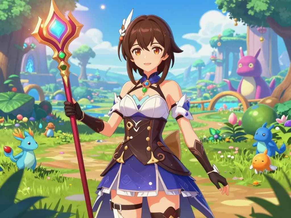Engaging scene from female protagonist porn games featuring a character in a vibrant fantasy world, highlighting interactive storytelling.