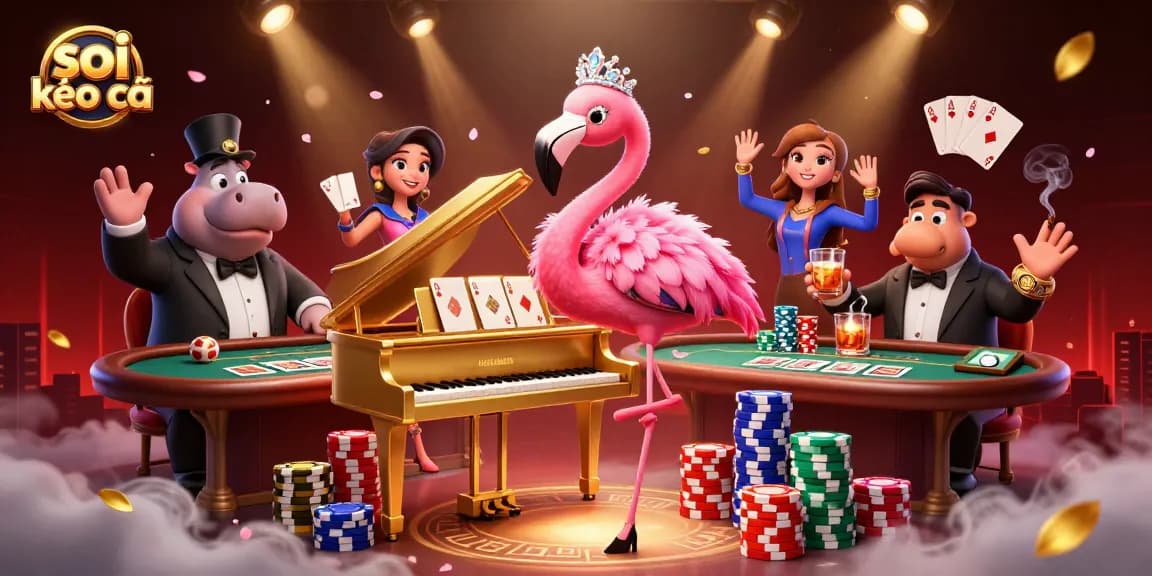 Engage with exciting soi kèo nhà cái in this vibrant casino scene featuring dynamic characters and elements.