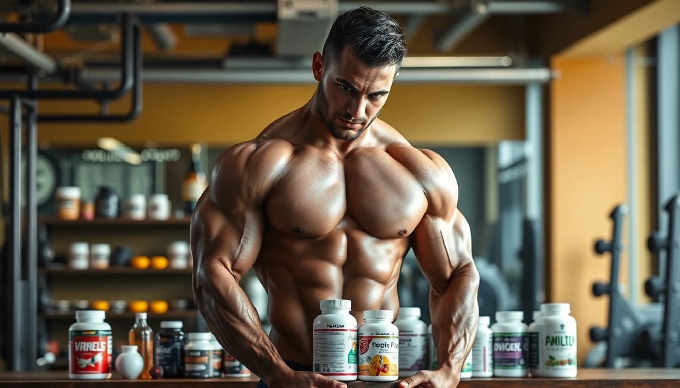 Muskelaufbau mit Unique Pharma Steroids und Nahrungsergänzungsmitteln im Fitnessstudio