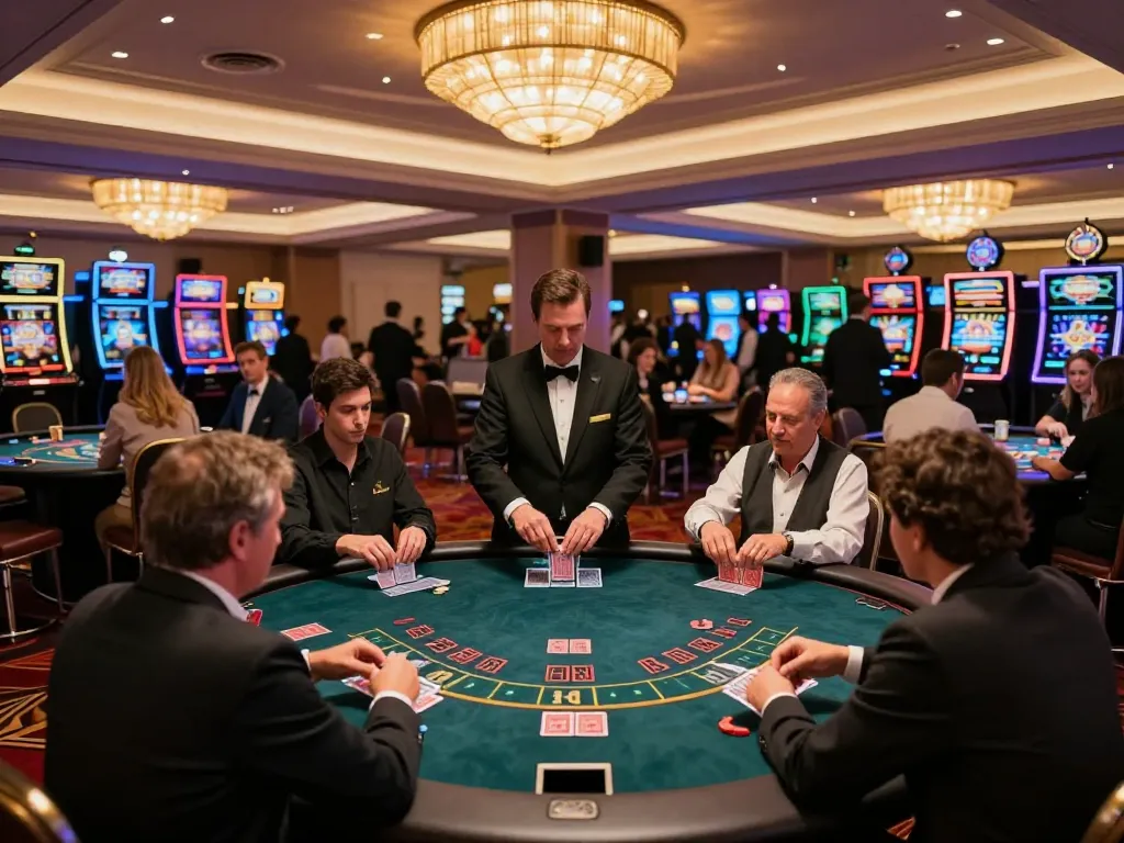 Spieler genießen ein spannendes Spiel an Blackjack-Tischen mit fachkundiger Anleitung von Immobilienmakler Frankfurt Ginnheim Dealern.