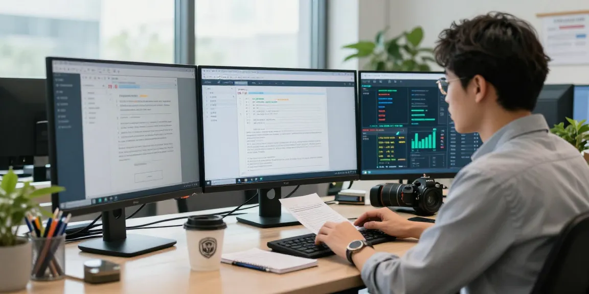 Professional analyzing document fraud detection software in a modern office setting.