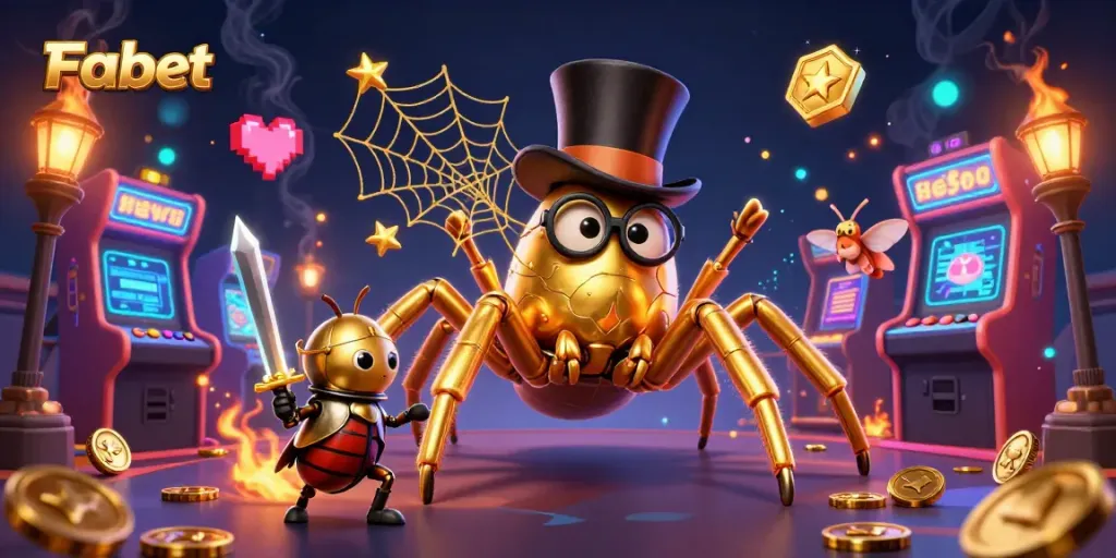 Engage with Fabet while exploring a vibrant casino scene filled with thrilling gaming action.