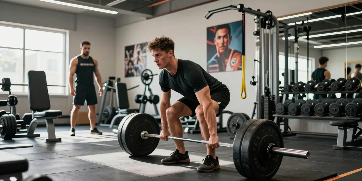Selliza Shop: Bodybuilder beim Deadlift im Fitnessstudio zeigt Stärke