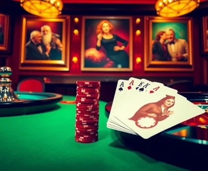 Experience high-stakes gambling action with jl55 one at an elegant casino table.