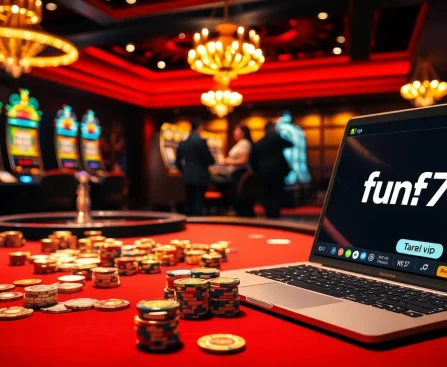 Experience the thrill of online gaming with fun79.vip at a luxurious casino setting.