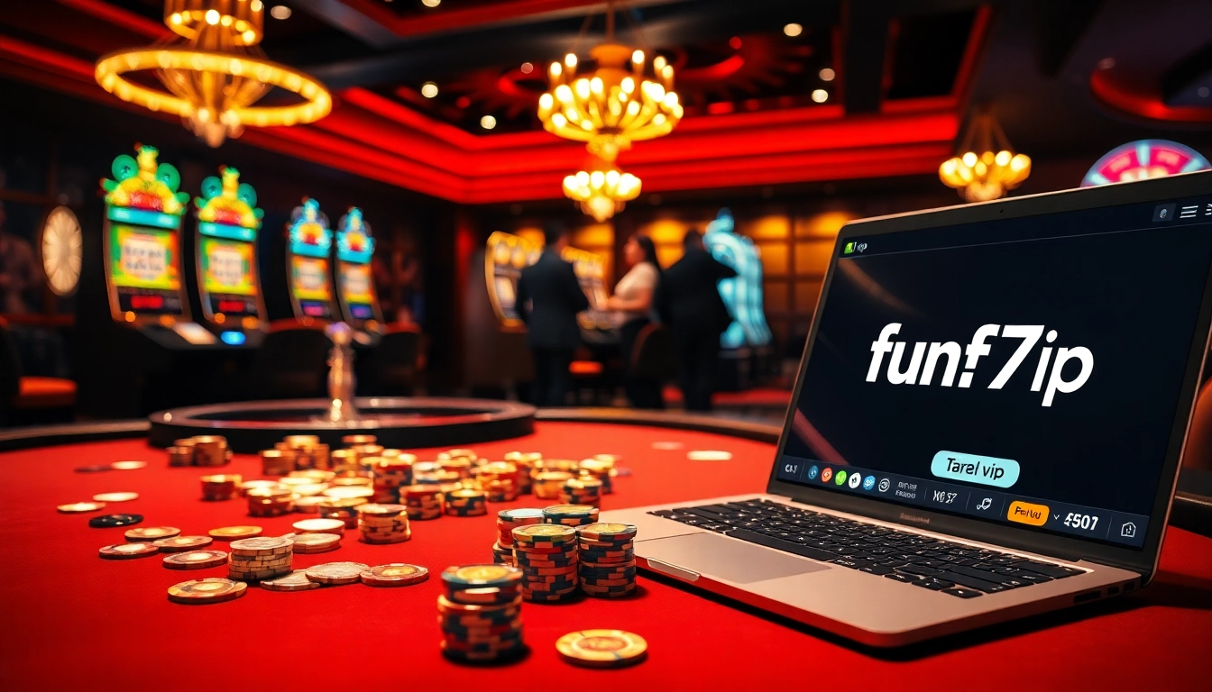 Experience the thrill of online gaming with fun79.vip at a luxurious casino setting.