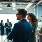 Headhunter IT arbeitet mit IT-Profis in einem modernen Büroumfeld zusammen