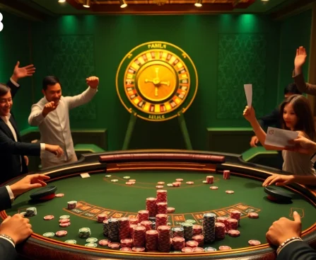 GK88 players enjoying an exciting blackjack game at a vibrant online casino.