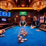 X88 casino scene featuring a high-stakes poker game with professional players and vibrant atmosphere.