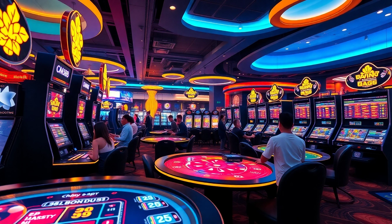 Exciting scene showcasing CM88's modern online gambling experience with players at interactive gaming tables.