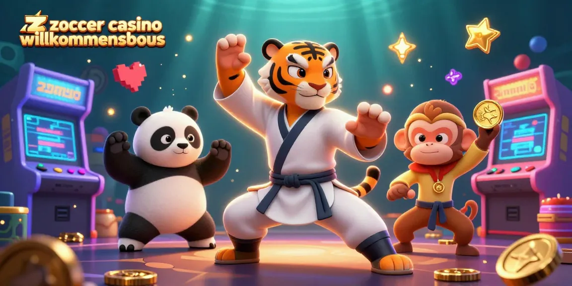 Hol dir den zoccer casino Willkommensbonus mit bunten Spielmaschinen, einem freundlichen Panda und einem frechen Affen!