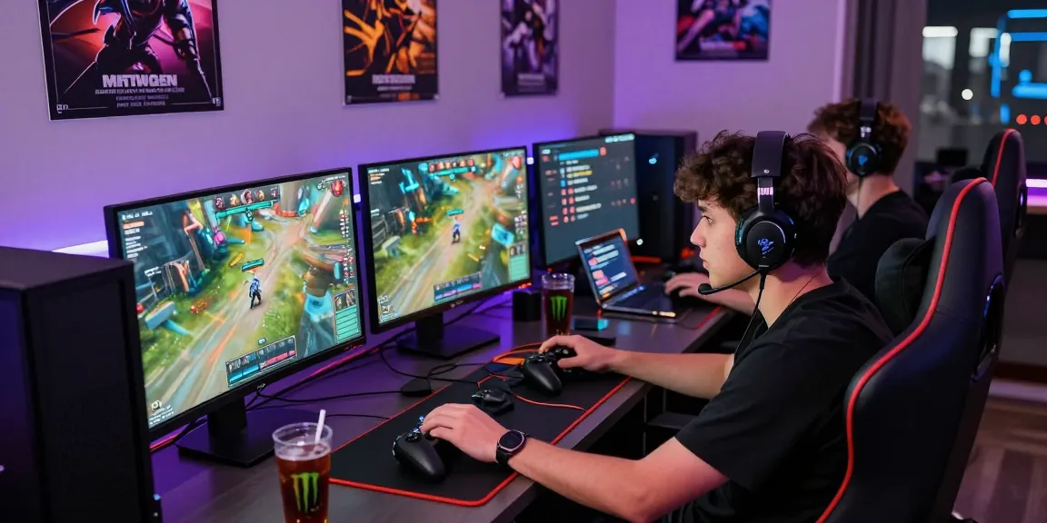 FAFA828 gaming enthusiasts engaged in an intense multiplayer session with vibrant graphics and ambient lighting.